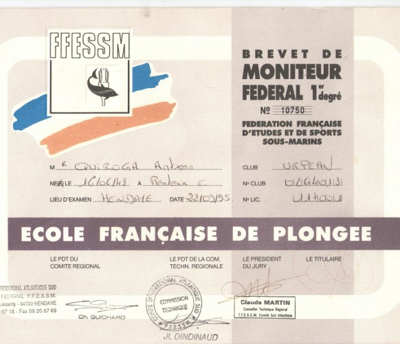 Je l’ai obtenu lorsque j’avais 47 ans. Et ce n’était pas de la tarte! Lo obtuve a los 47 años en Hendaya, y ¡ no fue fácil !